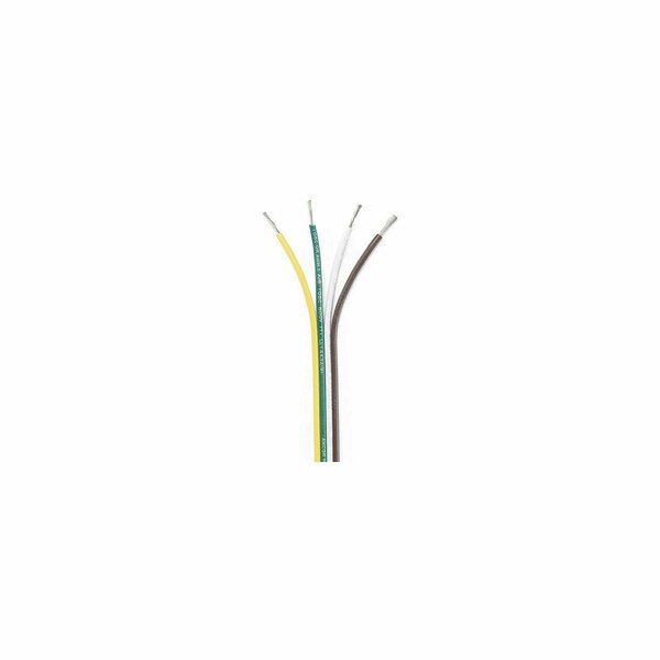 Ancor Marine Grade Tinned Copper White Flat Signal Cable, 16/4 AWG, 100', Brown/Green/White/Yellow 154510